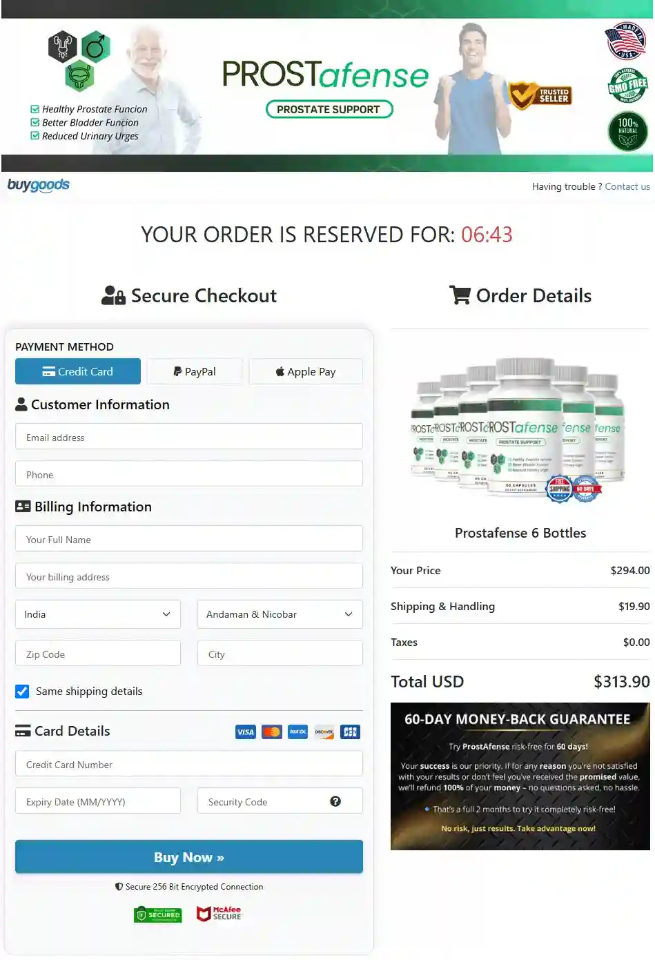 prostafense buy page